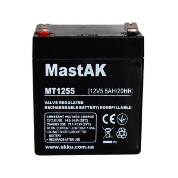Акумулятор тяговий MastAK AGM 5.5Ah 12V MT1255