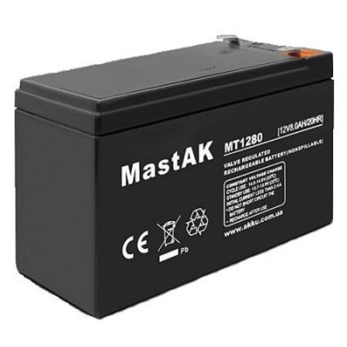 Аккумулятор тяговый MastAK AGM 8Ah 12V MT1280