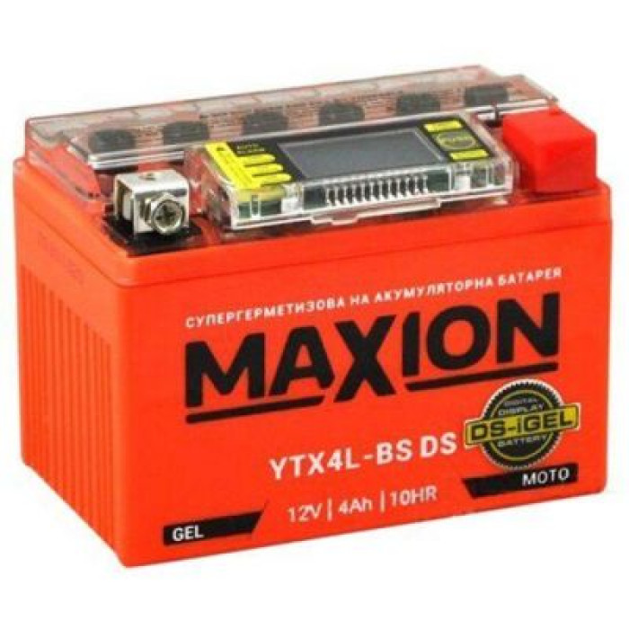 Мото аккумулятор MAXION 6СТ-3Ah АзЕ 12В 70А (EN) YTX4L-BS