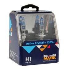 Автолампа МАЯК Active Crystal +130% комплект (P14.5s, H1, 4000K, 12V, 55W) MK 72120AC+130