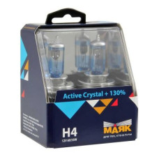 Автолампа МАЯК Active Crystal +130% комплект (P43t, H4, 12V, 60/55W) MK 72420AC+130