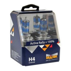 Автолампа МАЯК Active Rally +150% комплект (P43t, H4, 12V, 60/55W) MK 72420AR+150