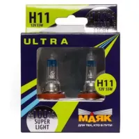 Автолампа МАЯК Ultra Super Light +100% комплект (PGJ19-2, H11, 12V, 55W) MK 82110SL+100