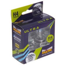 Автолампа МАЯК Ultra Super Light +100% комплект (P43t, H4, 12V, 60/55W) MK 82420SL+100