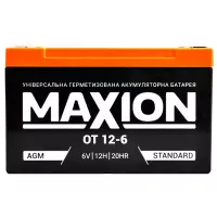 Акумулятор тяговий MAXION AGM 12Ah Аз 12Ah 6V mx6v12
