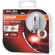 Автолампа Osram Night Breaker Silver +100% комплект (Р43т, H4, 12V, 60/55W) 64193 NBS-HCB