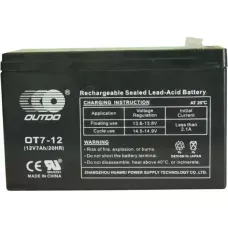 Аккумулятор тяговый OUTDO AGM 7Ah 12V OT 12-7