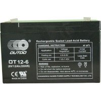 Аккумулятор тяговый Outdo AGM 12Ah 6V OT 12-6