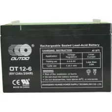 Акумулятор тяговий Outdo AGM 12Ah 6V OT 12-6
