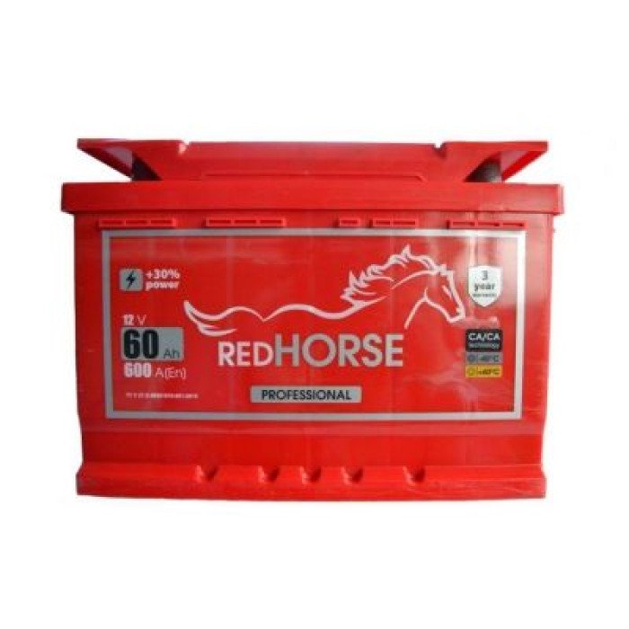 Автомобильный аккумулятор RED HORSE Professional Line 6СТ-60Ah АзЕ 600A (EN)