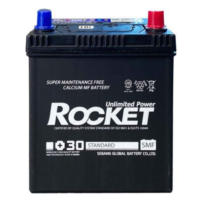 Автомобильный аккумулятор ROCKET 6СТ- 40Ah ASIA АзЕ 340А (CCA) SMF 42B19LS