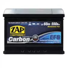Автомобільний акумулятор ZAP Carbon EFB (LB2) 60Аh 560А R+ (h=175) 560 08z