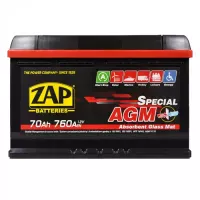 Автомобильный аккумулятор ZAP AGM (L3) 70Ah 760A R+ 570 02z