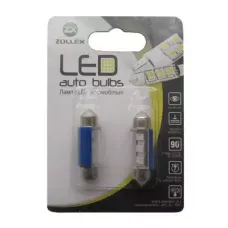 Автолампа Zollex LED V100488 1шт. (Festoon/36mm, blue, 12V, SMD 2835x6)