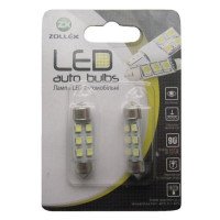 Автолампа Zollex LED V2218 1шт. (Festoon/36mm, white, 12V, SMD 2835x6)