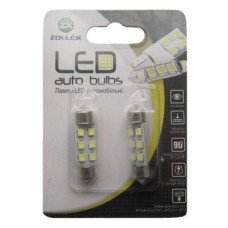 Автолампа Zollex LED V2218 1шт. (Фестони / 36мм, білий, 12V, SMD 2835x6)