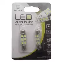 Автолампа Zollex LED V2218 1шт. (Фестони / 36мм, білий, 12V, SMD 2835x6)