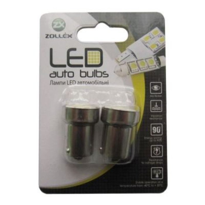 Автолампа Zollex LED S0815 1шт. (G18.5/BA15S, white, 12V, SMD 5050x4)