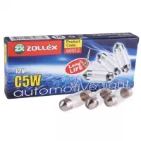 Автолампа Zollex 60012 (SV8.5-8, C5W, 12V, 5W)