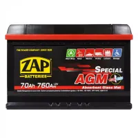 Автомобильный аккумулятор ZAP AGM (L3) 70Ah 760A R+ 570 02z