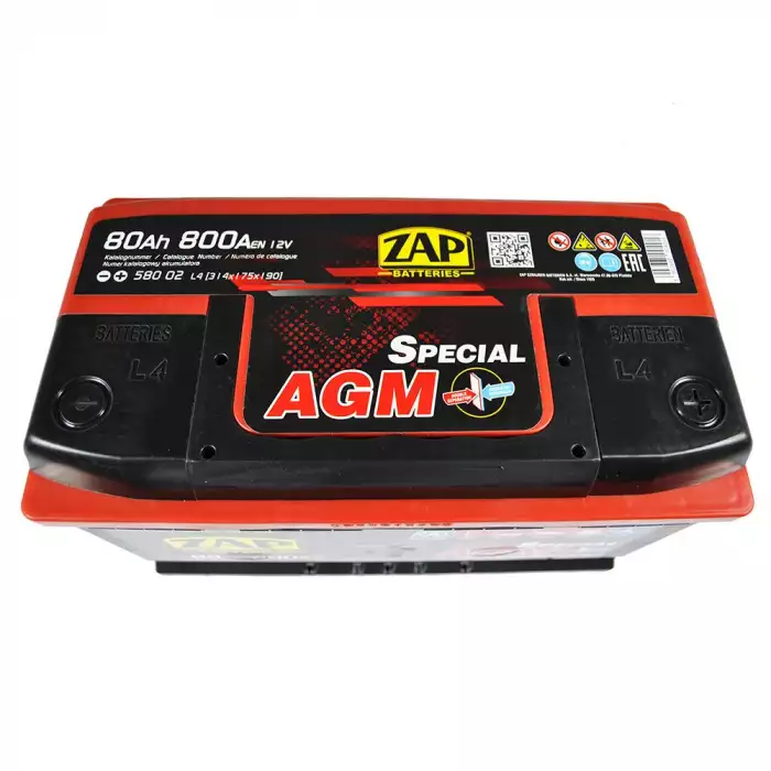 Автомобильный аккумулятор ZAP AGM (L3) 80Ah 800A R+ 580 02z
