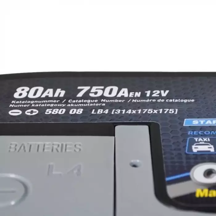 Автомобільний акумулятор ZAP Carbon EFB (LB4) 80Аh 750А R+ (h=175) 580 08z
