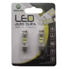 Автолампа Zollex LED V1003 1шт. (Фестони / 36мм, білий, 12V, SMD 2835x4)