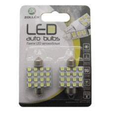 Автолампа Zollex LED V2207 1шт. (Фестони / 36мм, білий, 12V, SMD 2835x16)