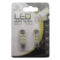 Автолампа Zollex LED V2218 1шт. (Фестони / 36мм, білий, 12V, SMD 2835x6)
