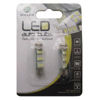 Автолампа Zollex LED V2231 1шт. (Фестони / 36мм, білий, 12V, SMD 2835x9)