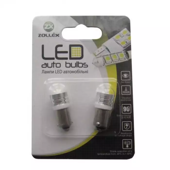 Автолампа Zollex LED 9S1102 1шт. (BA9S, white, 12V, 1W HPx1)