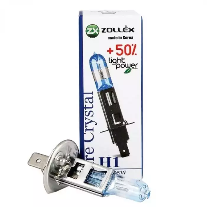 Автолампа Zollex Чистий кристал + 50% Light Потужність 60624 (P14.5s, H1, 4000K, 12V, 55W)
