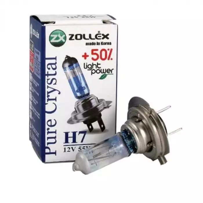 Автолампа Zollex Чистий кристал + 50% Light Потужність 62024 (PX26d, H7, 4000K, 12V, 55W)